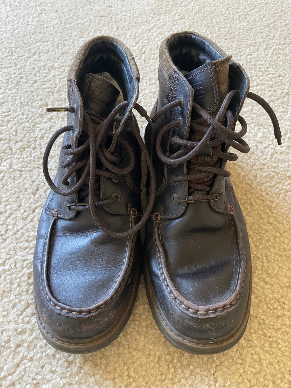 Camel Active Men's Brown Leather Shearling Lined Lace-Up Winter Boots Size 9.5